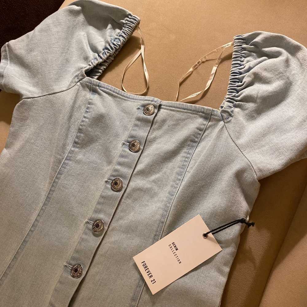 Mini denim dress